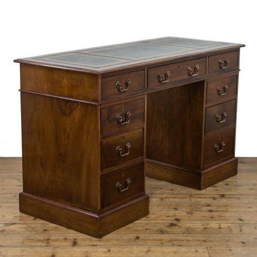 fig 1. Antique Mahogany Pedestal Desk