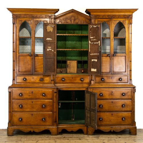 19TH CENTURY ANTIQUE OAK HOUSEKEEPERS CUPBOARD - ADDITIONAL PHOTO 1