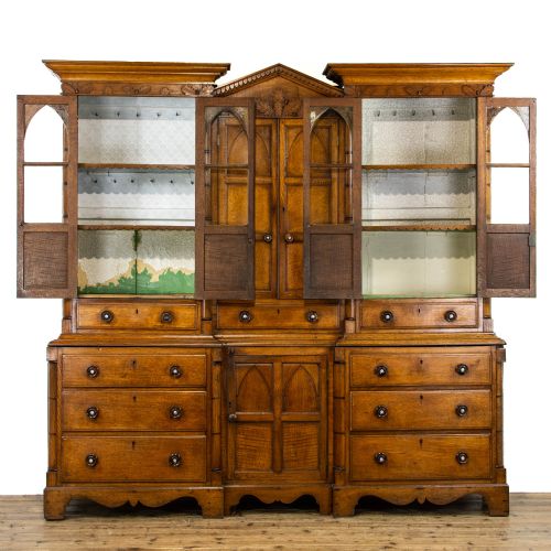 19TH CENTURY ANTIQUE OAK HOUSEKEEPERS CUPBOARD - ADDITIONAL PHOTO 5
