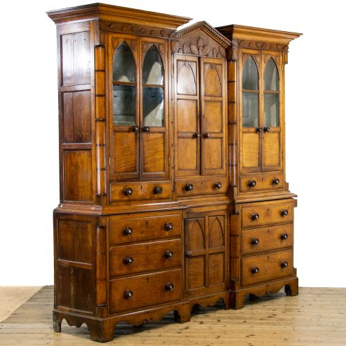 19TH CENTURY ANTIQUE OAK HOUSEKEEPERS CUPBOARD - ADDITIONAL PHOTO 9