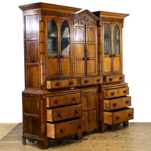 19TH CENTURY ANTIQUE OAK HOUSEKEEPERS CUPBOARD - ADDITIONAL PHOTO 10