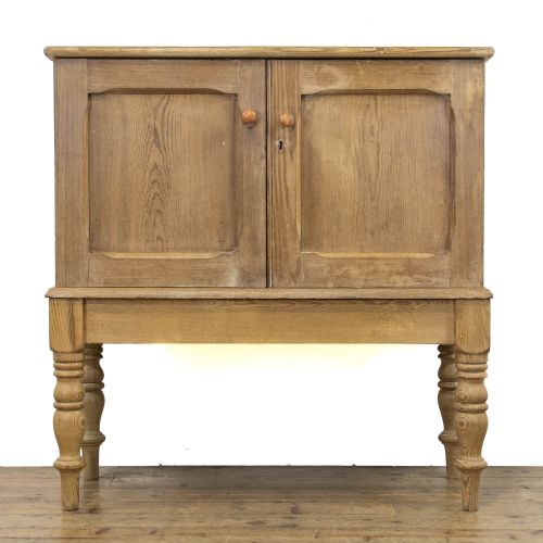 Antique Pitch Pine Cupboard on Stand