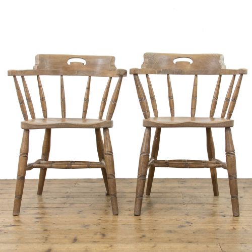 fig 2. Pair of Antique Pine Captain’s Chairs