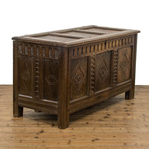 fig 1. 17th Century Antique Oak Coffer