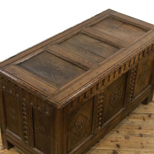 fig 2. 17th Century Antique Oak Coffer