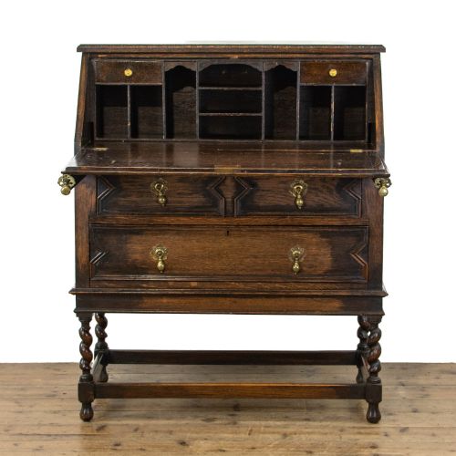 fig 1. Jacobean Style Antique Oak Bureau