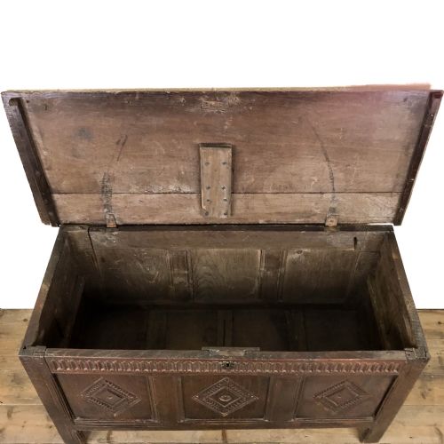 fig 1. Antique 18th Century Oak Coffer
