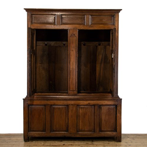 fig 1. 18th Century Antique Welsh Oak Linen Press or Livery Cupboard