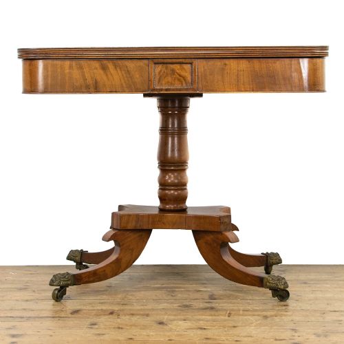 19TH CENTURY ANTIQUE MAHOGANY FOLDOVER TEA TABLE - ADDITIONAL PHOTO 1