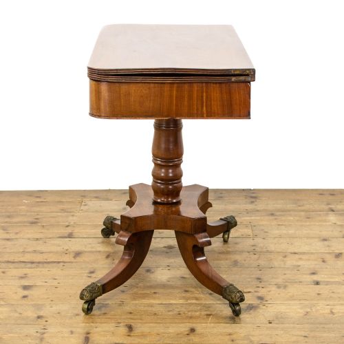 19TH CENTURY ANTIQUE MAHOGANY FOLDOVER TEA TABLE - ADDITIONAL PHOTO 6