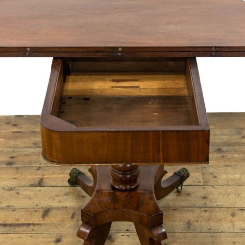19TH CENTURY ANTIQUE MAHOGANY FOLDOVER TEA TABLE - ADDITIONAL PHOTO 8