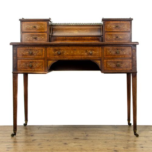 fig 1. Antique Mahogany & Marquetry Writing Desk by ‘Jas Shoolbred & Co’’