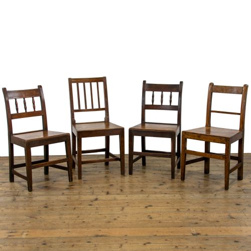 Harlequin Set of Welsh Oak Farmhouse Chairs