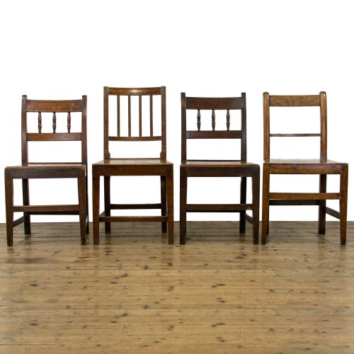 fig 1. Harlequin Set of Welsh Oak Farmhouse Chairs