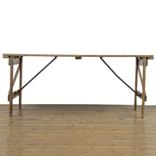 fig 1. Antique Pine Folding Trestle Table
