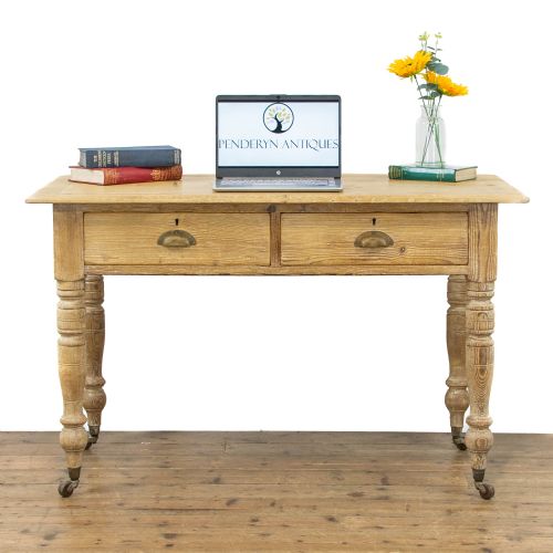 fig 1. Edwardian Antique Pine Writing Table