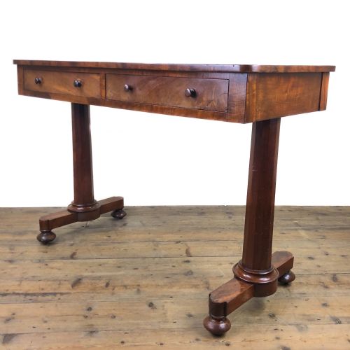 Victorian Mahogany Two Drawer Side Table