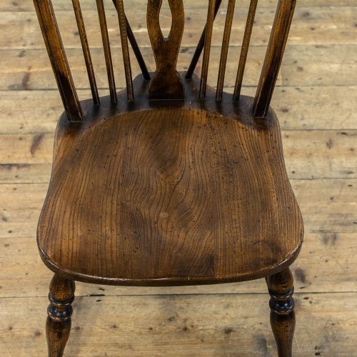 fig 1. Set of Six Antique Windsor Wheelback Kitchen Chairs