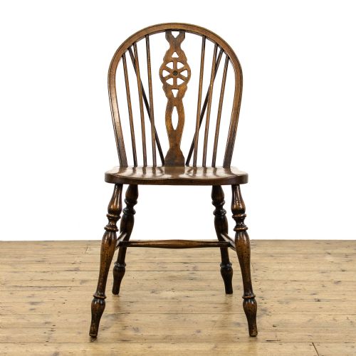 fig 2. Set of Six Antique Windsor Wheelback Kitchen Chairs