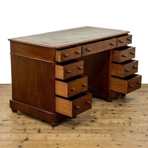 fig 2. Victorian Antique Oak Pedestal Desk