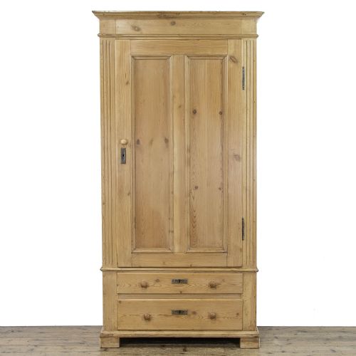 Rustic Single Door Antique Pine Wardrobe