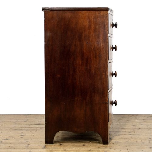 fig 2. Victorian Antique Mahogany Bow Fronted Chest of Drawers
