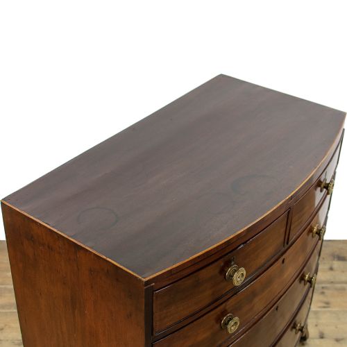 fig 2. Regency Antique Bow Fronted Mahogany Chest of Drawers