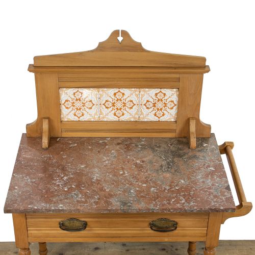 fig 1. Victorian Satinwood and Marble Antique Washstand