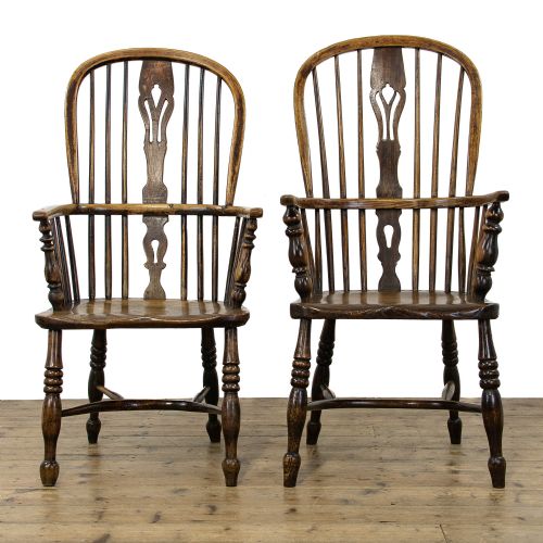 fig 1. Pair of Georgian Antique Windsor Armchairs