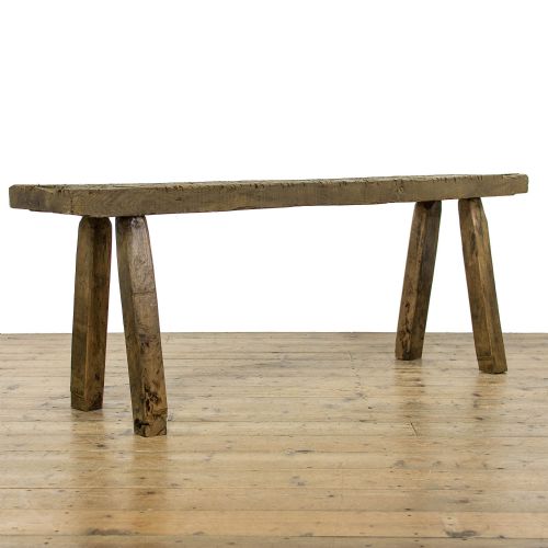 fig 2. Rustic Antique Oak Pig Bench