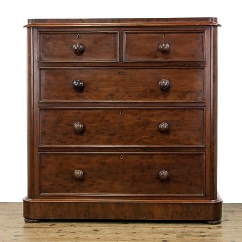 Victorian Antique ‘Plum Pudding’ Mahogany Chest of Drawers