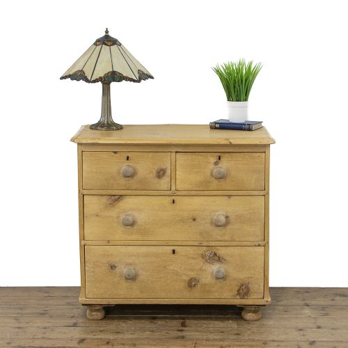fig 1. Small Antique Pine Chest of Drawers