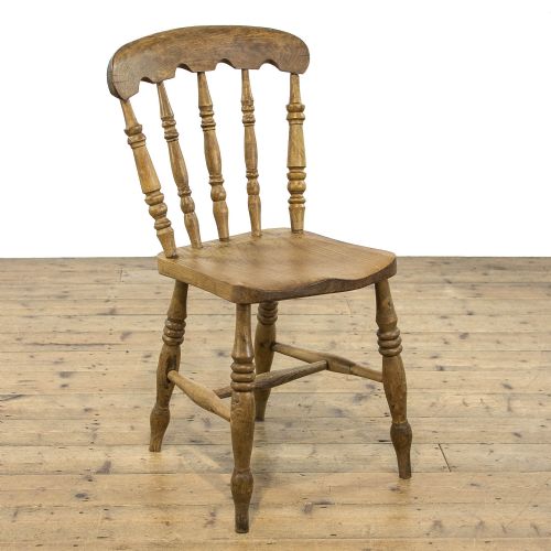 fig 2. Set of Three Antique Pine Farmhouse Kitchen Chairs