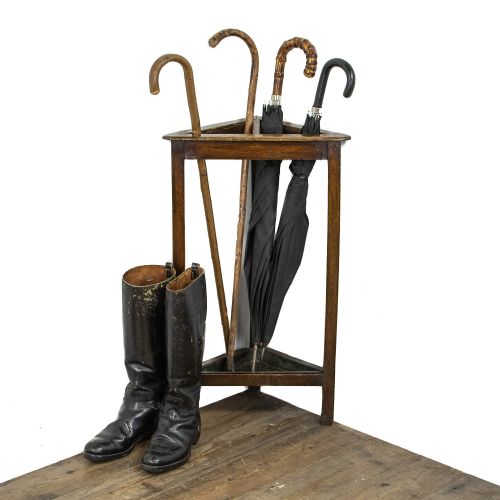 fig 1. Small Antique Oak Stick and Umbrella Stand