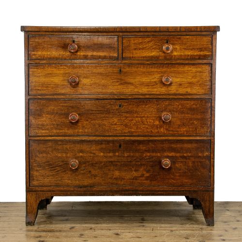 fig 1. Antique Oak Chest of Drawers