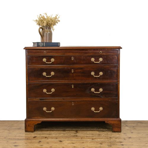 fig 1. 19th Century Antique Mahogany Bachelor's Chest of Drawers