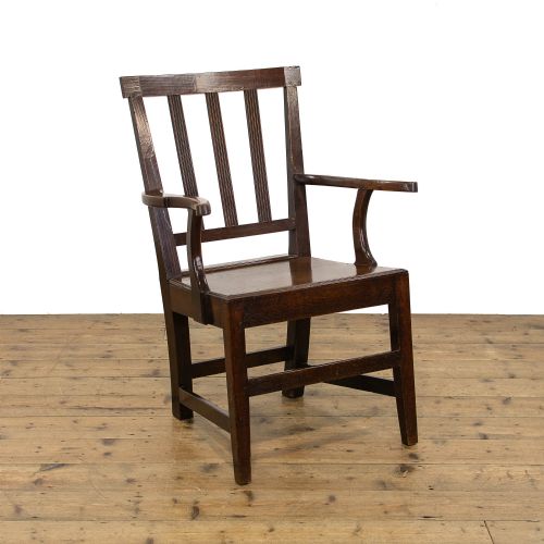 Antique Welsh Oak Farmhouse Fireside Armchair