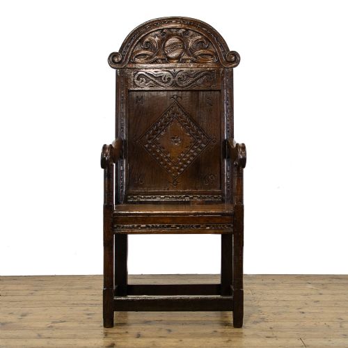 fig 1. 17th Century Antique Oak Wainscot Chair
