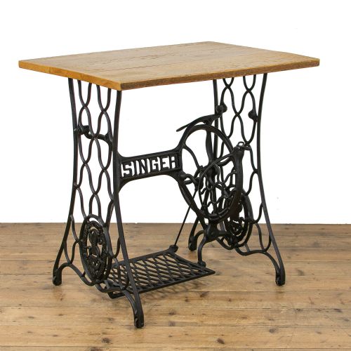 Singer Sewing Machine Table with Oak Top