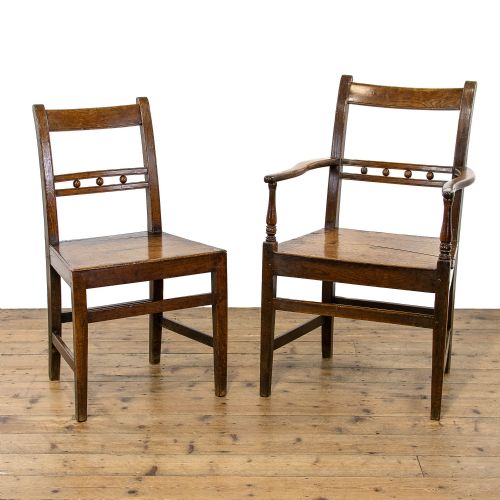 fig 1. Antique Welsh Oak Bobbin Back Chairs