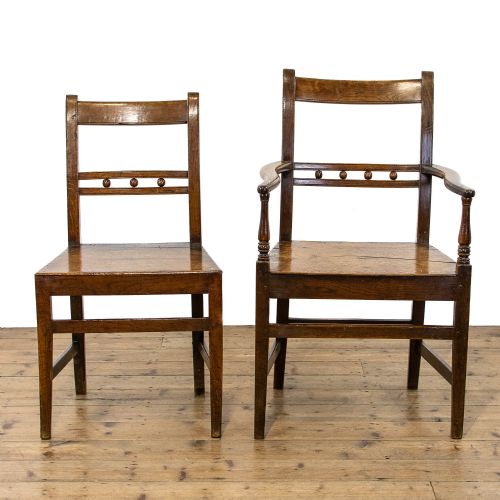 fig 2. Antique Welsh Oak Bobbin Back Chairs