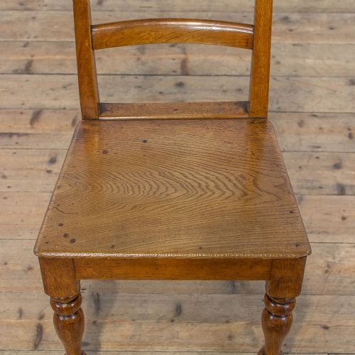 fig 2. Harlequin Set of Four Antique Welsh Honey Oak Kitchen Chairs