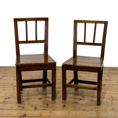 fig 1. Pair of 19th Century Antique Welsh Oak Kitchen Chairs