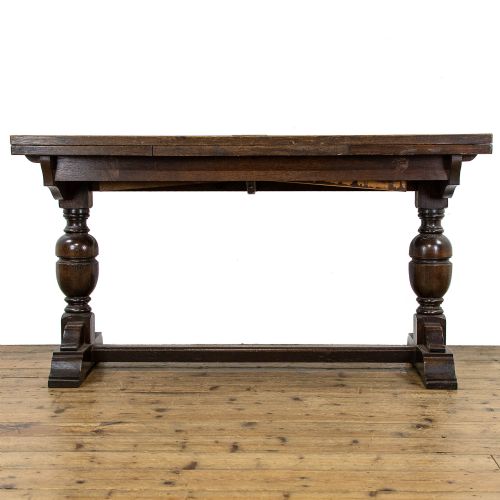 fig 2. Early 20th Century Antique Oak Extendable Dining Table
