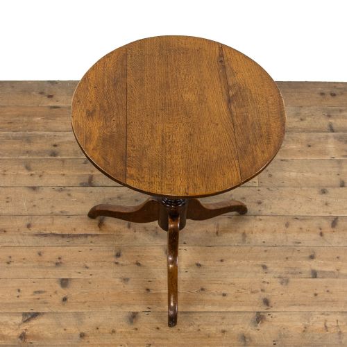 fig 1. Small Antique Oak Table with Circular Top