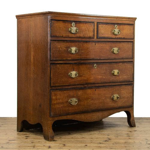 fig 1. Antique Oak and Mahogany Chest of Drawers