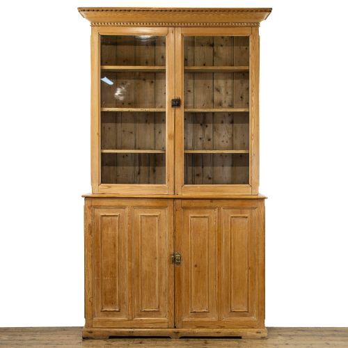 Antique Pine Cupboard with Glazed Top