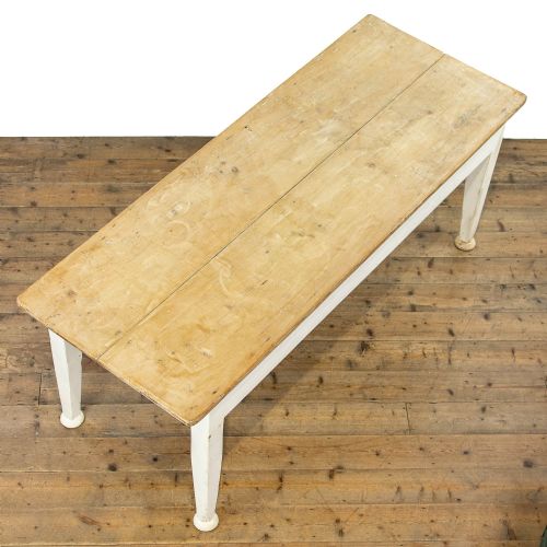 fig 2. Antique Pine Farmhouse Kitchen Table with Painted Base