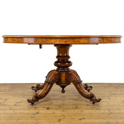 fig 2. Antique Burr Walnut Oval Tilt Top Centre Table