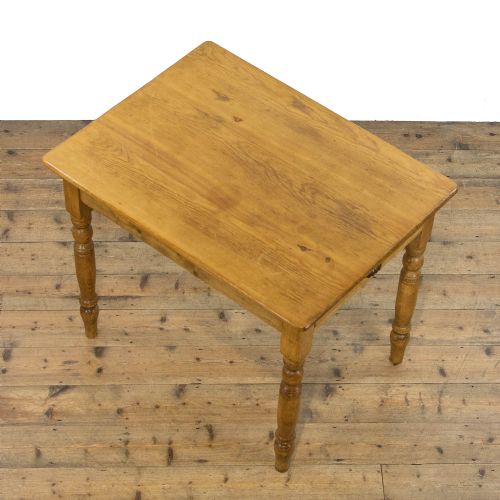 fig 1. Small Antique Pine Kitchen Table with Single Drawer